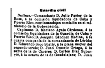 En 1903, Edmundo Seco Shelly fue destinado a la Plana Mayor del segundo Tercio.