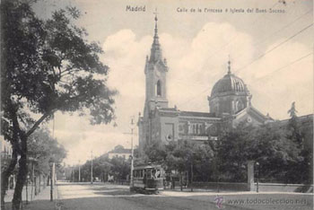 <b>1)</b> Iglesia de Nuestra Señora del Buen Suceso en Madrid, en la que se celebraron misas en recuerdo del marido de Teresa Shelly y Fernández de Córdoba.
