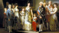 La corte de Fernando VII, lienzos de Goya.