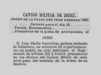 Juan Shelly Castrillón destinado a Jerez como primer teniente.