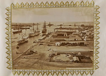 Puerto de Port-Saïd en Egipto. Llegada del príncipe de Gales (1875).