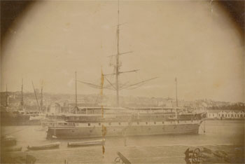 Escuela Naval Flotante <i>Asturias</i>, en la que, en 1877, ingresó Dionisio Shelly Correa.