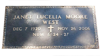 Janet Lucelia Moore West.